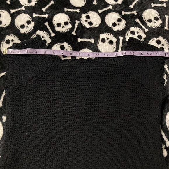 RICKI'S Vintage black cap sleeve knit top w/ scallop edges SMALL MEDIUM sweater - Picture 12 of 15